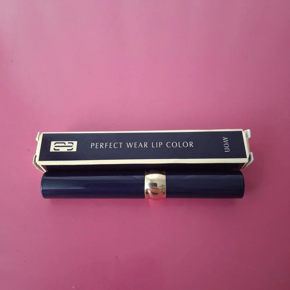 Avon Perfect Wear Lipstick Mauve Pink Long Lasting Slim Case NOS Vintage - Picture 3 of 6